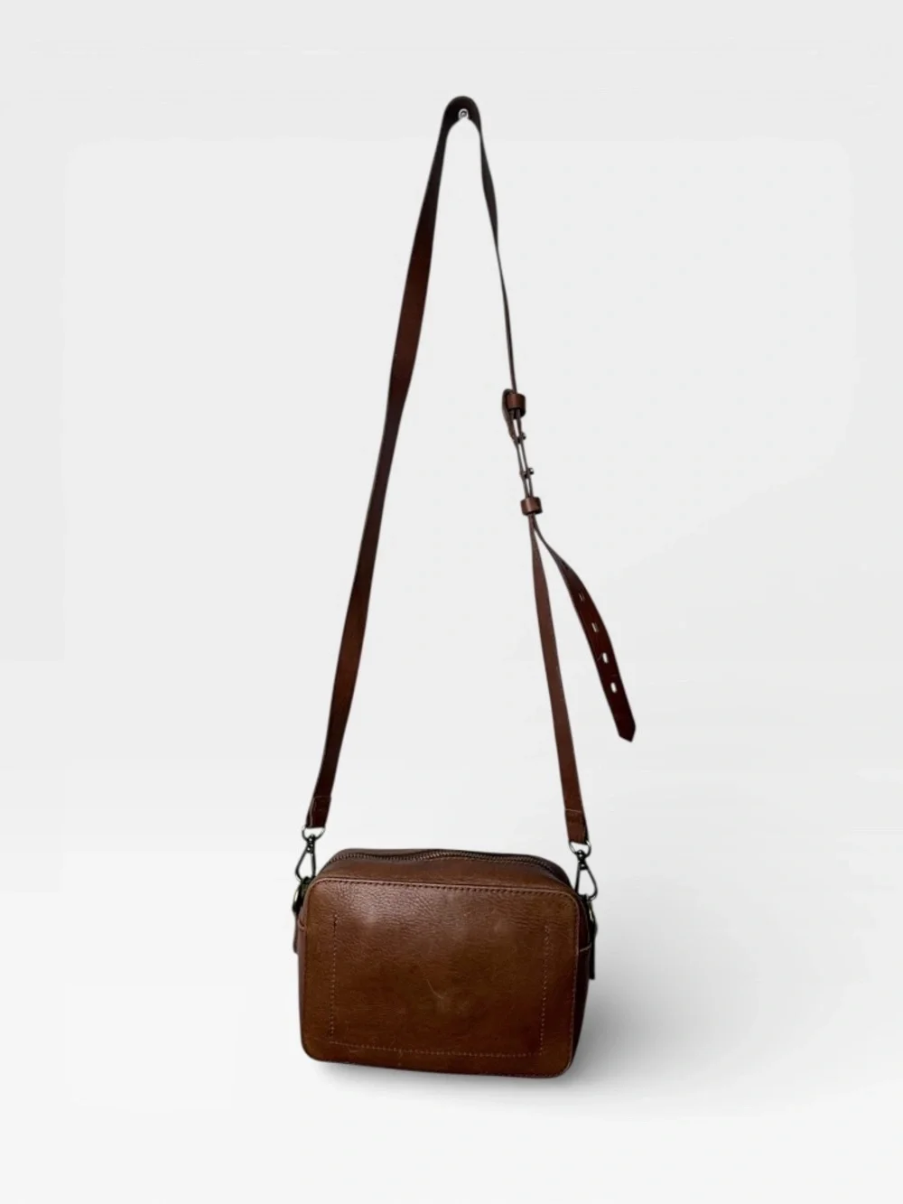 Madewell Transport Camera Bag Genuine Leather Crossbody Purse Brown